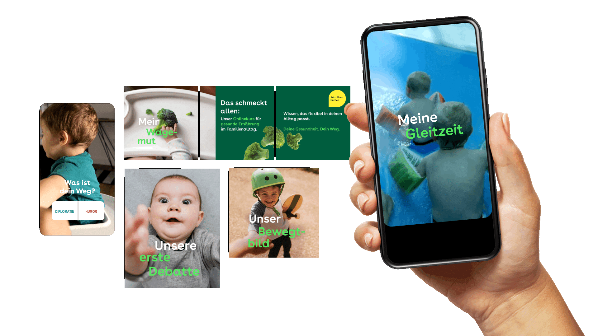 Übersicht zu entwickelten Kampagnen Formaten und Motiven.