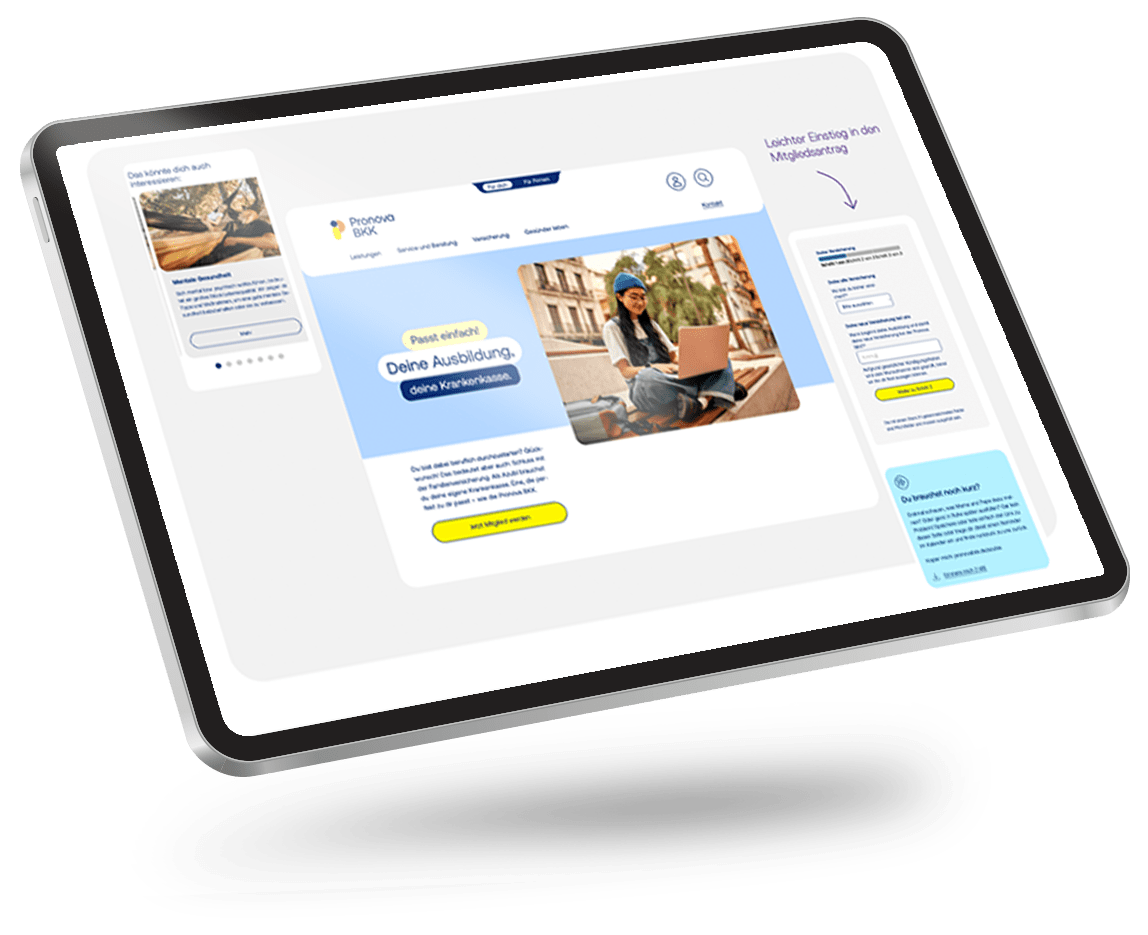 Ansicht des Werbemittels „Geht nicht ohne – wie Schraube und Mutter“ und der Landingpage