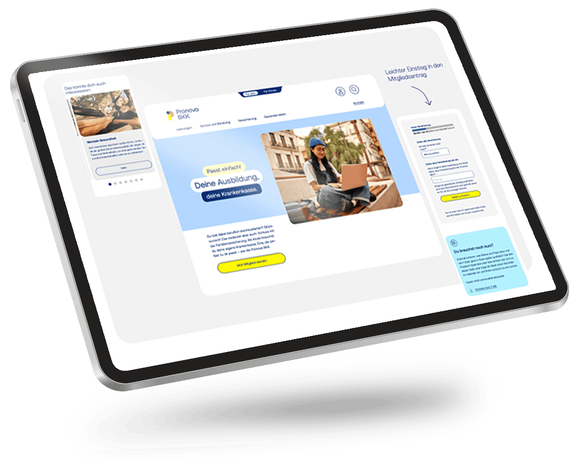 Ansicht des Werbemittels „Geht nicht ohne – wie Schraube und Mutter“ und der Landingpage