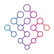 Kreise mit Linien verbunden, symbolisiert dezentrale Datasources