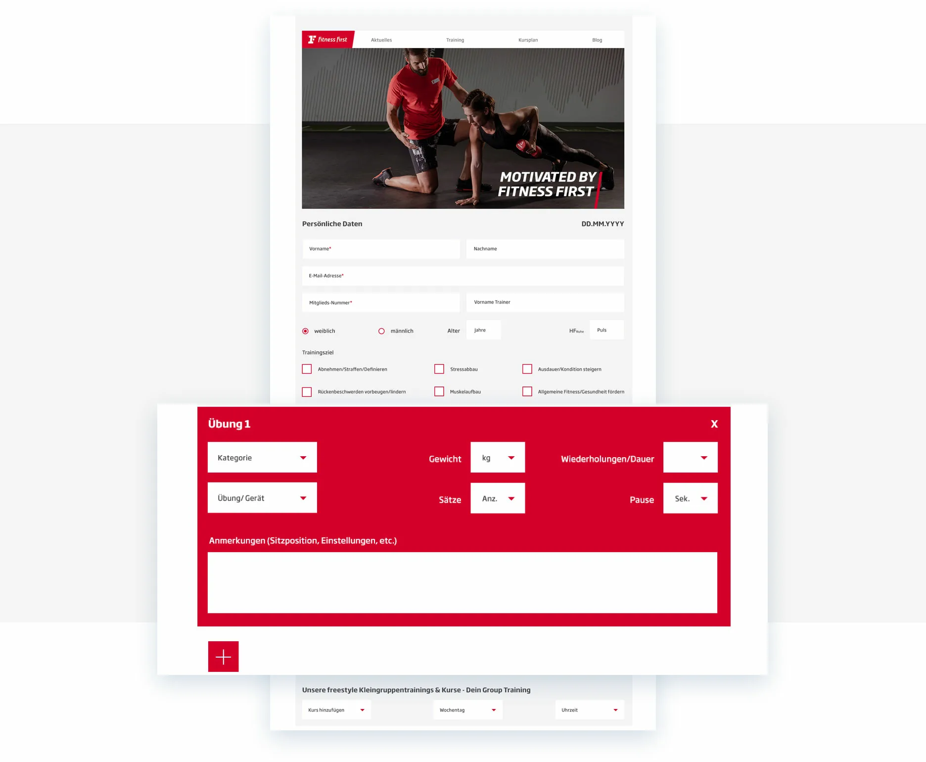 Der Trainer kann digital den Trainingsplan für das Mitglied erstellen.