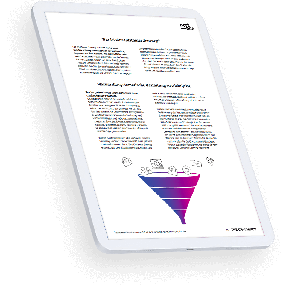 port-neo Whitepaper über Customer Journey Management und CJ Mapping.