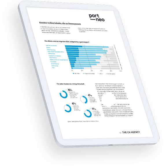 Whitepaper-Innenseite mit einem Balkendiagramm und Erläuterungen zum E-Mail-Marketing.