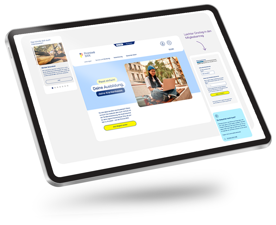 Ansicht des Werbemittels „Geht nicht ohne – wie Schraube und Mutter“ und der Landingpage