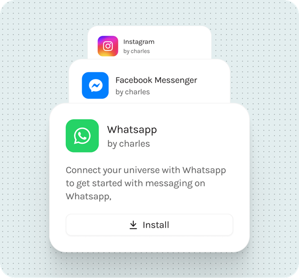 Benachrichtungen der Kanäle Whatsapp, Facebook und Instagram