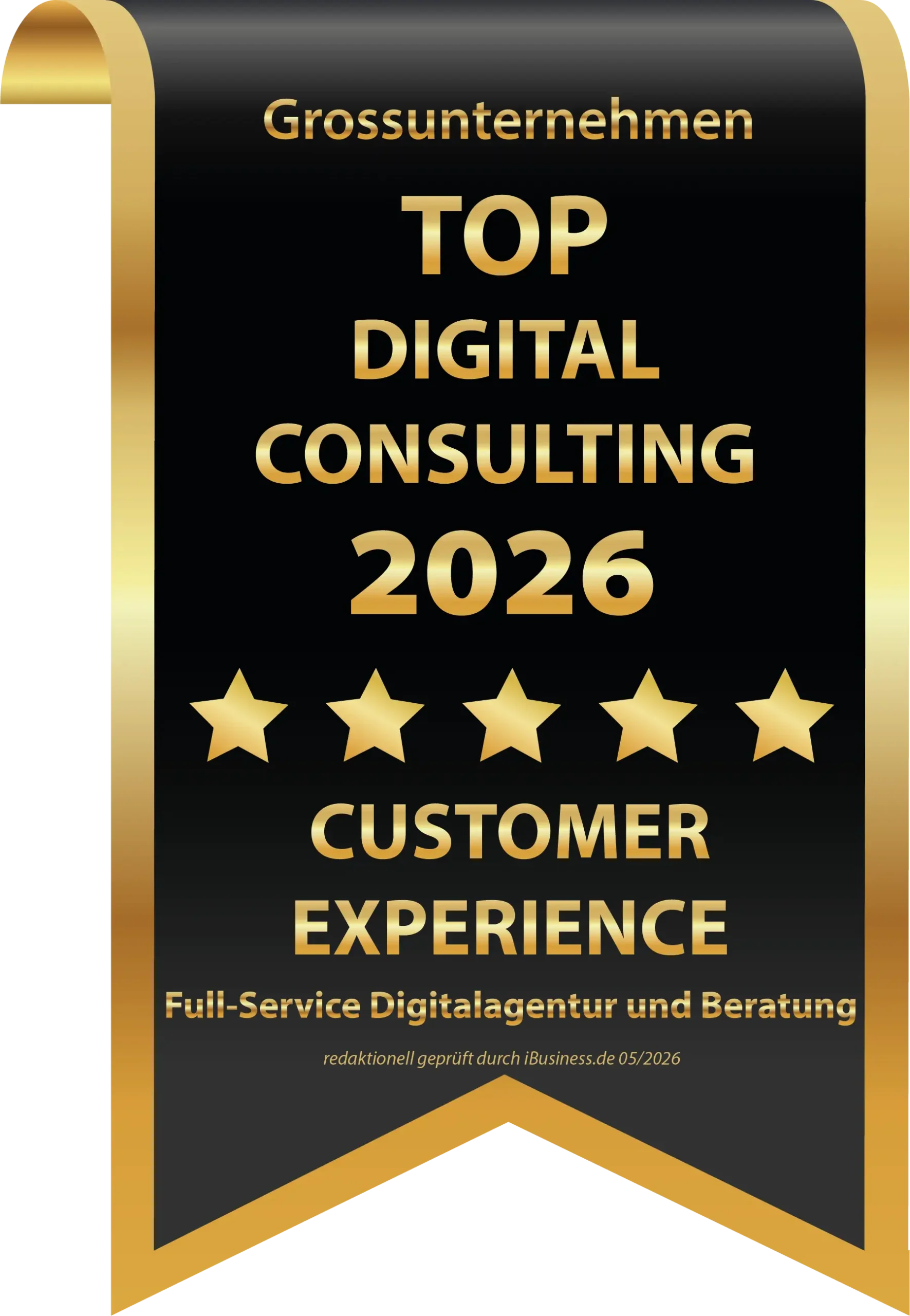 Siegel der iBusiness. port-neo Ist Top Digital Consulting Agentur im Bereich Customer Experience.